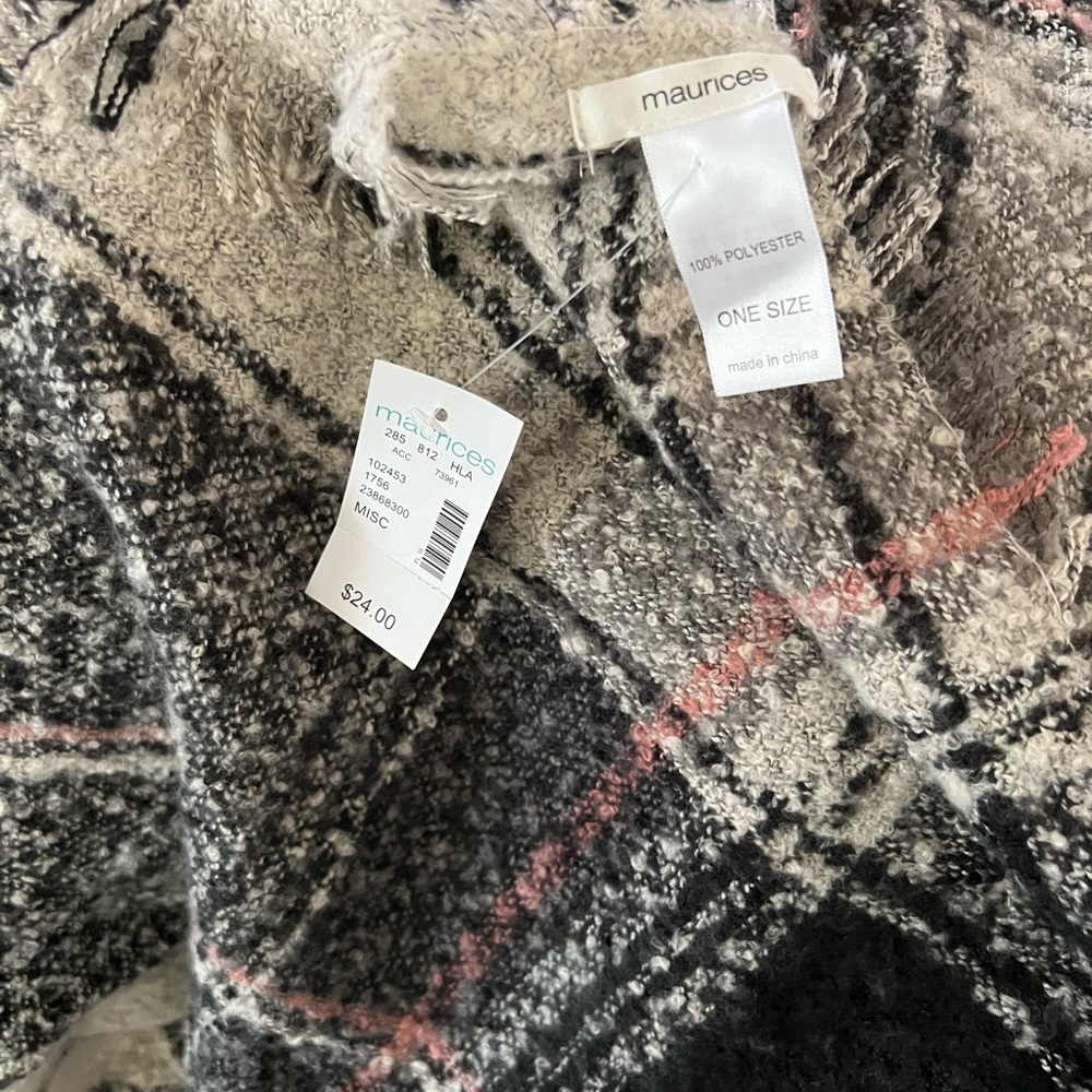 Brand new with tags plaid shawl